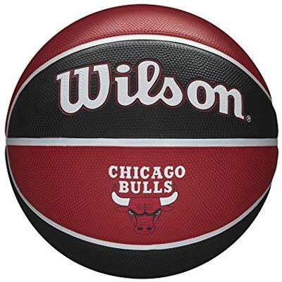 Wilson Pallone da Basket NBA TEAM TRIBUTE BSKT, Utilizzo Outdoor, Gomma, Misura 7, Rosso/Nero (Chicago Bulls) Wilson Pallone da Basket NBA TEAM TRIBUTE BSKT, Utilizzo Outdoor, Gomma, Misura 7, Rosso/Nero (Chicago Bulls)