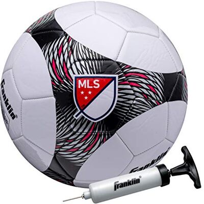 Franklin Sports MLS Pro Vent Pallone da calcio ufficiale con copertura morbida, dimensioni e peso ufficiali, pompa ad aria inclusa, colore blu Franklin Sports MLS Pro Vent Pallone da calcio ufficiale con copertura morbida, dimensioni e peso ufficiali, pompa ad aria inclusa, colore blu