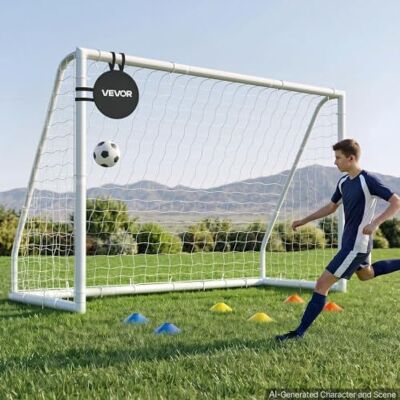 VEVOR Porta da Calcio in PVC Allenamento all'Aperto 3 x 2 m con Rete in PE VEVOR Porta da Calcio in PVC Allenamento all'Aperto 3 x 2 m con Rete in PE