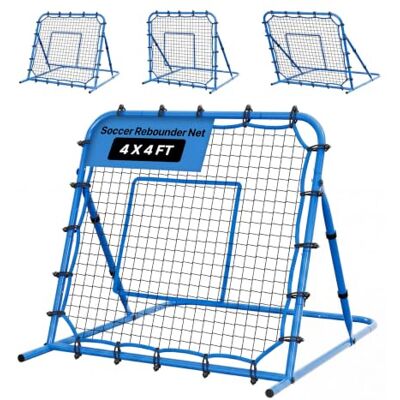 VEVOR Rete da Rimbalzo per Calcio 1080 x 1090 mm, Rete Rimbalzante in PE Angolo di Allenamento Regolabile con Telaio in Ferro, Campo Sportivo, Allenamento di Passaggi Controllo di Palla, Esercizi VEVOR Rete da Rimbalzo per Calcio 1080 x 1090 mm, Rete Rimbalzante in PE Angolo di Allenamento Regolabile con Telaio in Ferro, Campo Sportivo, Allenamento di Passaggi Controllo di Palla, Esercizi