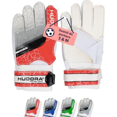 Hudora Guanti da portiere – Guanti da calcio imbottiti per bambini e ragazzi in taglia M – dorso in schiuma – guanti da calcio con chiusura in velcro – rosso Hudora Guanti da portiere – Guanti da calcio imbottiti per bambini e ragazzi in taglia M – dorso in schiuma – guanti da calcio con chiusura in velcro – rosso