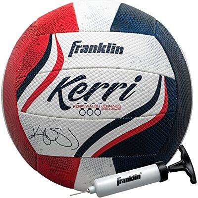 Franklin Sports Kerri Walsh USA Beach Volleyball – Copertina morbida da spiaggia + pallavolo all'aperto – rosso, bianco + blu – pompa + ago Franklin Sports Kerri Walsh USA Beach Volleyball – Copertina morbida da spiaggia + pallavolo all'aperto – rosso, bianco + blu – pompa + ago