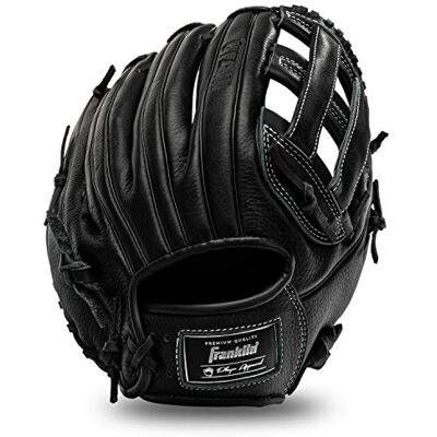 Franklin Sports CTZ5000 Guanto da baseball da uomo, per adulti e ragazzi, in pelle bovina nera, 31,8 cm, H-Web Franklin Sports CTZ5000 Guanto da baseball da uomo, per adulti e ragazzi, in pelle bovina nera, 31,8 cm, H-Web