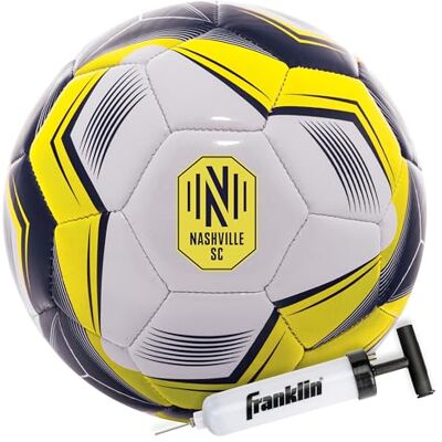 Franklin Sports MLS Nashville FC Football ufficiale taglia 5, custodia morbida resistente all'abrasione, dimensioni e peso ufficiali, pompa ad aria inclusa Franklin Sports MLS Nashville FC Football ufficiale taglia 5, custodia morbida resistente all'abrasione, dimensioni e peso ufficiali, pompa ad aria inclusa