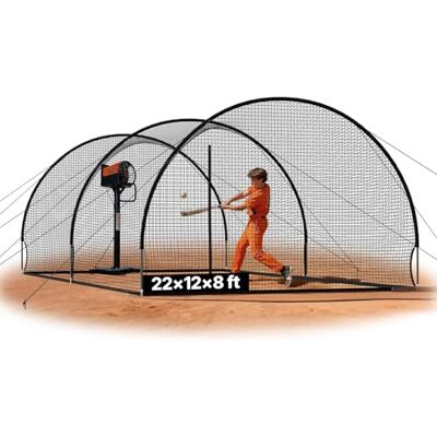 VEVOR Gabbia da Battuta Portatile con Poliestere Senza Nodi a 4 Strati e Apertura per Macchina da Lancio, Rete da Softball per Interni ed Esterni Unisex Adulto VEVOR Gabbia da Battuta Portatile con Poliestere Senza Nodi a 4 Strati e Apertura per Macchina da Lancio, Rete da Softball per Interni ed Esterni Unisex Adulto