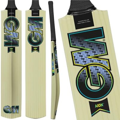 Gunn & Moore GM, mazza da cricket Aion, in salice del Kashmir di grado 1, per principianti, impugnatura di controllo, misura 5, adatta per giocatori da 150 a 157 cm Gunn & Moore GM, mazza da cricket Aion, in salice del Kashmir di grado 1, per principianti, impugnatura di controllo, misura 5, adatta per giocatori da 150 a 157 cm