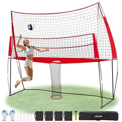 VEVOR Sistema Rete per Allenamento Pallavolo, Attrezzatura Regolabile in Altezza con Ritorno Palla, Stazione di Rete Portatile, Facile da Installare per Giardino, Servizio per Migliorare Precisione VEVOR Sistema Rete per Allenamento Pallavolo, Attrezzatura Regolabile in Altezza con Ritorno Palla, Stazione di Rete Portatile, Facile da Installare per Giardino, Servizio per Migliorare Precisione
