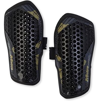 Mitre Aircell Parastinchi da calcio, traspiranti, protezione dagli urti, leggeri, nero/oro, taglia L Mitre Aircell Parastinchi da calcio, traspiranti, protezione dagli urti, leggeri, nero/oro, taglia L