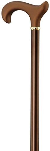 STOCK Bastone da passeggio Antishock Soft Ergonomic Bronzo, in metallo leggero, lunghezza 77 cm, fino a 103 cm, portata fino a 110 kg