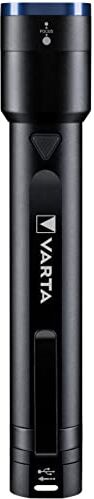 Varta Night Cutter F30R torcia ricaricabile di qualità e power bank (2600mAh) in uno, include cavo di ricarica Micro-USB, 4 modalità di illuminazione, portata 700 Lumen