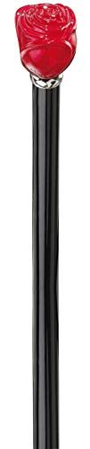 STOCK Bastone da passeggio in legno di faggio, lunghezza 80 cm, portata fino a 112 cm, portata fino a 100 kg, colore: rosso/nero