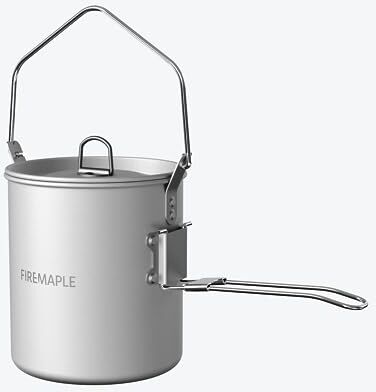 Fire-Maple Frost 0,9L Pentola da Campeggio in Alluminio Portatile e Ultraleggero Appendibile con Manico Pieghevole per Cucinare All'aperto