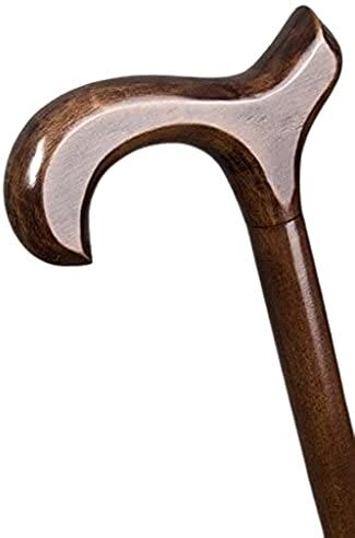 STOCK -Fachmann® Bastone da passeggio Ausilio da passeggio Bastone da passeggio in legno di faggio Con impugnatura derby Colore marrone Lunghezza massima 94 cm Caricabile fino a 100 kg