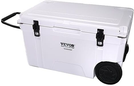 VEVOR Frigo Isotermica Rigido a Rotelle 755 x 460 x 445 mm Capienza 65 Lattine ca. per Attività all'Aperto Campeggio Picnic Festa, Frigo Portatile da Campeggio Viaggio per Bibite Bevande Alimenti BBQ