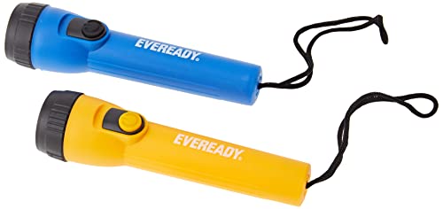 Energizer , Eveready Torcia a LED, Luce a LED a lunga durata, torcia portatile per uso generale ed emergenze, blu e gialla, ‎18 x 4 x 7,9 centimetri; 160 grammi, confezione da 2