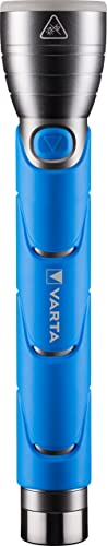 Varta , Torcia LED Outdoor Sports F30, 5 Watt, incl. 3x batterie High Energy C torcia lampada con fascia in gomma riflettente sull’estremità, involucro antischizzo IPX4