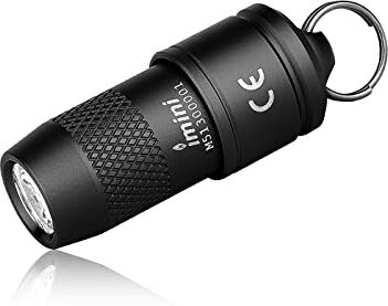 Olight iMini Mini Torcia LED Portachiavi con Base Magnetica 3 Batterie a Bottone LR41 Protezione IPX6 e 1,5 m, Piccola Torcia Portachiavi per Escursioni, Riparazioni ed Emergenze Nero