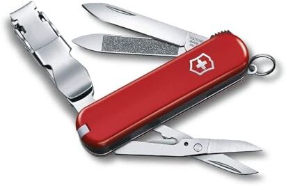 Victorinox Nail Clip 580, strumento per la cura delle unghie (8 funzioni, tagliaunghie, forbici), rosso