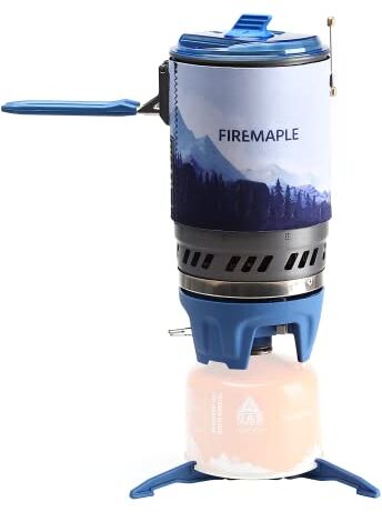 Fire-Maple Polaris Regolatore di Pressione Sistema di Cottura Stufa da Campeggio a Gas Portatile all'aperto Cucina Bruciatore Backpacking con Accensione Piezoelettrica e Supporto da Pentola Blu