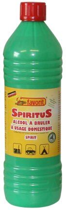 Favorit Spiritus 1000 ml per Uso Domestico, Auto e Tempo Libero, in Puro Alcool Biologico con beccuccio e Tappo a Prova di Bambino