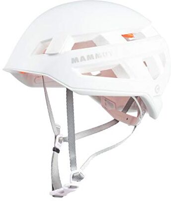 Mammut Trasmettitore Crag, Casco da Arrampicata Leggero con Rinforzi in Kevlar Unisex, Bianco, 56-61cm