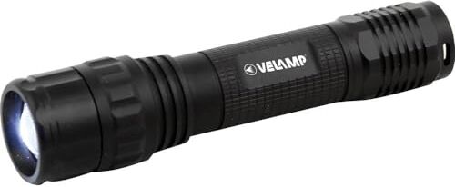 Velamp PANTHER Torcia Led ricaricabile super luminosa (800lm, CREE XHL). Interruttore tattico. Focus regolabile.Impermeabile, ideale industria e campeggio. IPX4, Nero