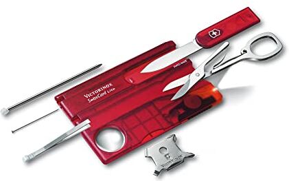 Victorinox Swiss Card Lite (13 funzioni, luce LED e lente di ingrandimento), rosso trasparente