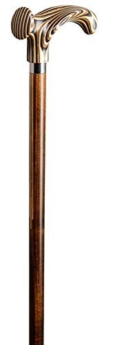 STOCK Bastone da passeggio Relax Linea, colore marrone scuro, in legno d'acero, lunghezza 80 cm, fino a 112 cm, portata fino a 120 kg