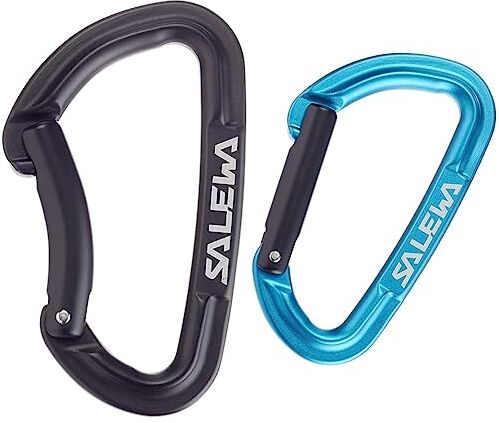 Salewa Hot G3 Bent, Carabiner Unisex Adulto, Nero, Taglia unica & Hot G3 Straight, Carabiner Unisex Adulto, Blu (Blue), Taglia unica