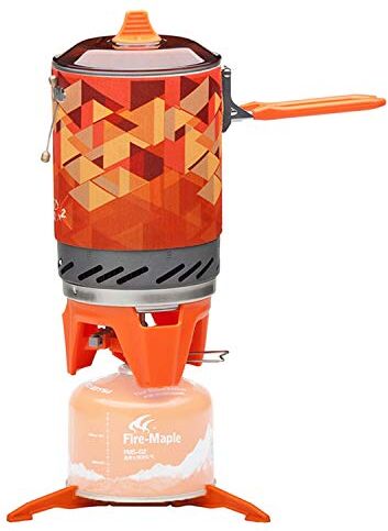 Fire-Maple Fixed Star 2 Sistema di Cottura Fornello Campeggio a Gas Portatile 1L Supporto per Pentole per Attività all'aperto Stufa Campeggio Fornellino Propano Antivento Fornello Trekking Arancione