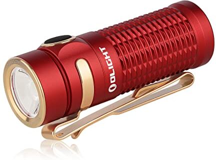 Olight Baton 3 Torcia LED Portatile Ricaricabile, Alta Potenza 1200 lumen 166 Metri, 6 Modalità di illumizione, Impermbile IPX8, Adatta per Campeggio, Escursionismo, Emergenza (Rosso)