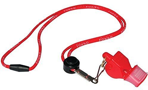 Fox Classic CMG Whistle With Lanyard Referee-Coach, Safety Alert-Red