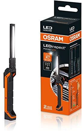 Osram LEDinspect POCKET 200, Ispezione Sottile, 6500K, Luce di Lavoro a LED Ricaricabile, Magnetica, Flessibile