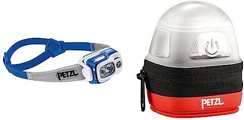 Petzl Swift Rl Torcia A Fascia Blu, Grigio Led Unisex-Adult, Small & Noctilight Custodia Protettiva,, Nero/Arancione