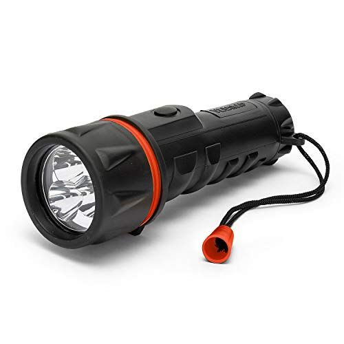 Velamp Torcia in Gomma con 3 LED, 2 Batterie D