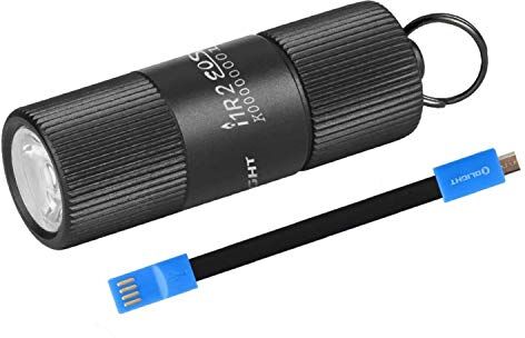 Olight I1R II Mini Torcia LED da 150 Lumen, per Portachiavi, Ricaricabile, EOS Piccola Torcia Tascabile Impermeabile IPX8, per Campeggio, Escursionismo, con Cavo USB (Nero)