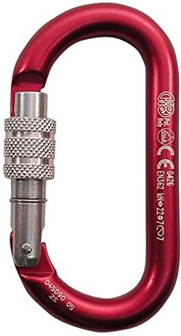 KONG Moschettone Oval Alu Classic Screw Sleeve, Rosso/Lucido/Lucido, Ghiera a vite