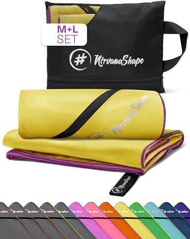 NirvanaShape ® Asciugamani in microfibra   assorbenti, leggeri, asciugano in fretta   Asciugamani da bagno, asciugamani da viaggio, spiaggia, asciugamani sportivi   Ideali per fitness, yoga, sauna