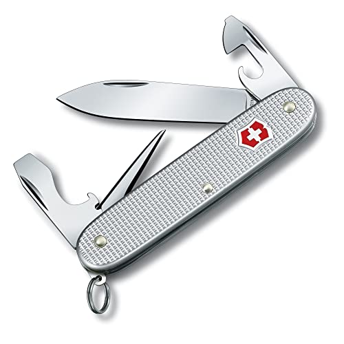 Victorinox , coltellino svizzero Pioneer Alox (8 funzioni, punteruolo-alesatore, lama, apriscatole), argento