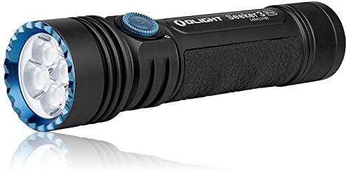 Olight Seeker 3 Pro Torcia a LED Ricaricabile Torcia 4200 Lumen Comoda e Potente, Batteria da 3,6 V, Portata Fino a 250 M, Impermeabile 2M, Torcia per Emergenza e Condizioni Estreme(Nero)