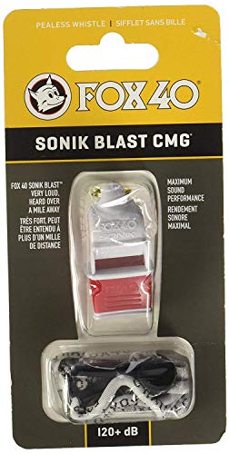 Fox Sonik Blast CMG Fischietto, Bianco/Rosso