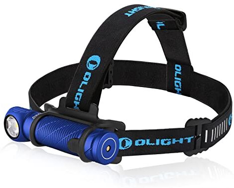 Olight Perun 2 Lampada Frontale Multifunzionale Led USB Ricaricabile 2500 Lumen Lampada Frontale 166M IPX 8 Impermeabile, Ideale per Lavoro e Attività all'Aperto Come Pesca, Corsa e Campeggio (Blu)