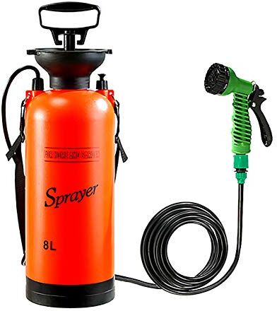 Generic Doccia da campeggio, 5 l/8 l, portatile, a pressione, per esterni, con ugello spruzzatore per viaggi, escursionismo, arrampicata, bagno estivo