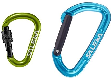 Salewa Hms Screw G2, Carabiner Unisex Adulto, Verde (Green), Taglia unica & Hot G3 Straight, Carabiner Unisex Adulto, Blu (Blue), Taglia unica