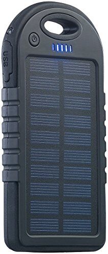 revolt Caricabatterie ad energia Solare per cellulari Solare Caricabatterie: Banca di energia Solare con 4000 mAh e Torcia, 2X USB, Fino a 2 A, 10 Watt (Solare Banca, GUIDATO Torce elettriche)