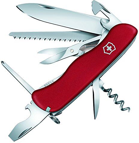 Victorinox , Outrider, Coltello Svizzero, Originale, Multiuso, Campeggio, 14 Funzioni, Lama, grande, Apriscatole, Bloccabile, Rosso