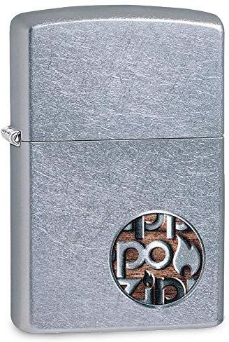 Zippo Logo del Bottone, Accendino Antivento Unisex-Adulto, Finitura cromata, Regular