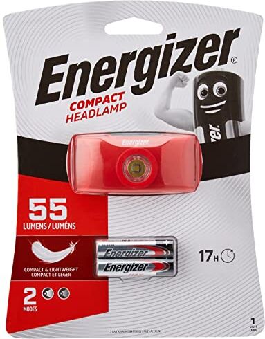 Energizer Torcia Frontale Aire Libre, Sport e Campeggio, Compact LED Lampada Frontale, Batterie Inclusa