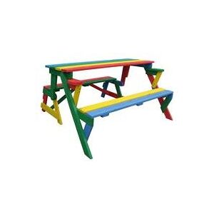 HABAU 687 - Set Picnic con Tavolo e Panchine - Multicolore HABAU 687 - Set Picnic con Tavolo e Panchine - Multicolore