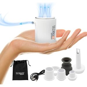 Technaxx Mini Pompa d’Aria Ricaricabile TX-261 – Pompa elettrica compatta con flusso d’aria 180 L/min, luce LED da campeggio integrata fino a 400 lumen, 5 ugelli, batteria ricaricabile Technaxx Mini Pompa d’Aria Ricaricabile TX-261 – Pompa elettrica compatta con flusso d’aria 180 L/min, luce LED da campeggio integrata fino a 400 lumen, 5 ugelli, batteria ricaricabile